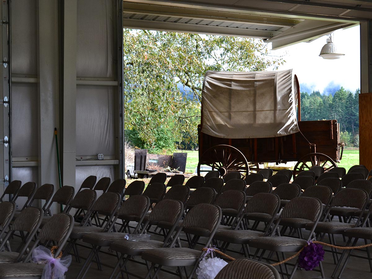A glory barn from the 1800s sits outside of the Glory Barn